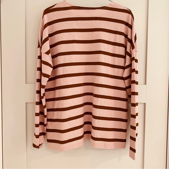Boden top size 12 pink and brown stripes - Picture 6 of 7